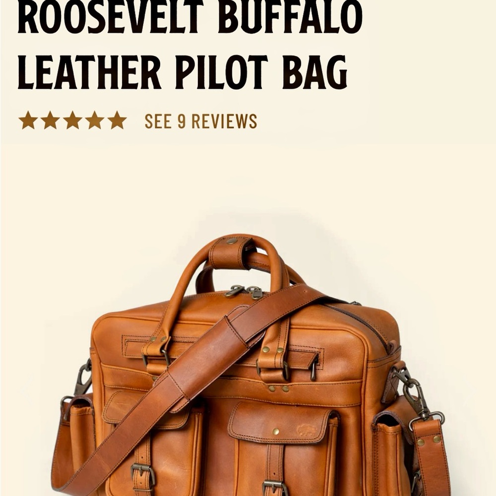 Buffalo Trading Company Roosevelt Buffalo Leather Pilot Bag - Like new! - Picture 9 of 14